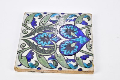 Lot 157 - WILLIAM DE MORGAN; an Art Pottery tile with...