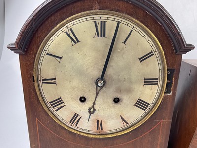 Lot 6425 - Two Victorian slate mantel clocks, both with...