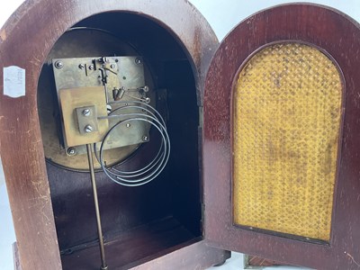 Lot 6425 - Two Victorian slate mantel clocks, both with...