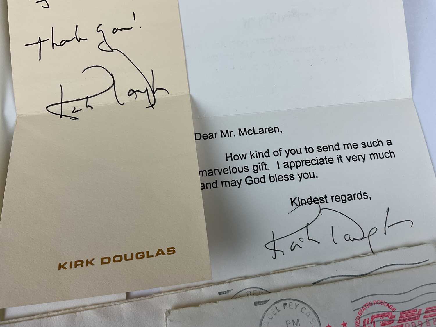 Lot 6328 - KIRK DOUGLAS; a small group of memorabilia to...