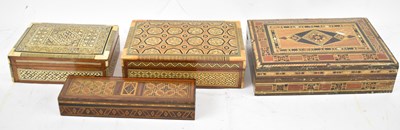 Lot 367 - Two decorative Middle Eastern inlaid boxes, a...