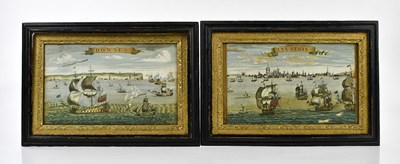 Lot 472 - A pair of 18th century coloured engravings on...