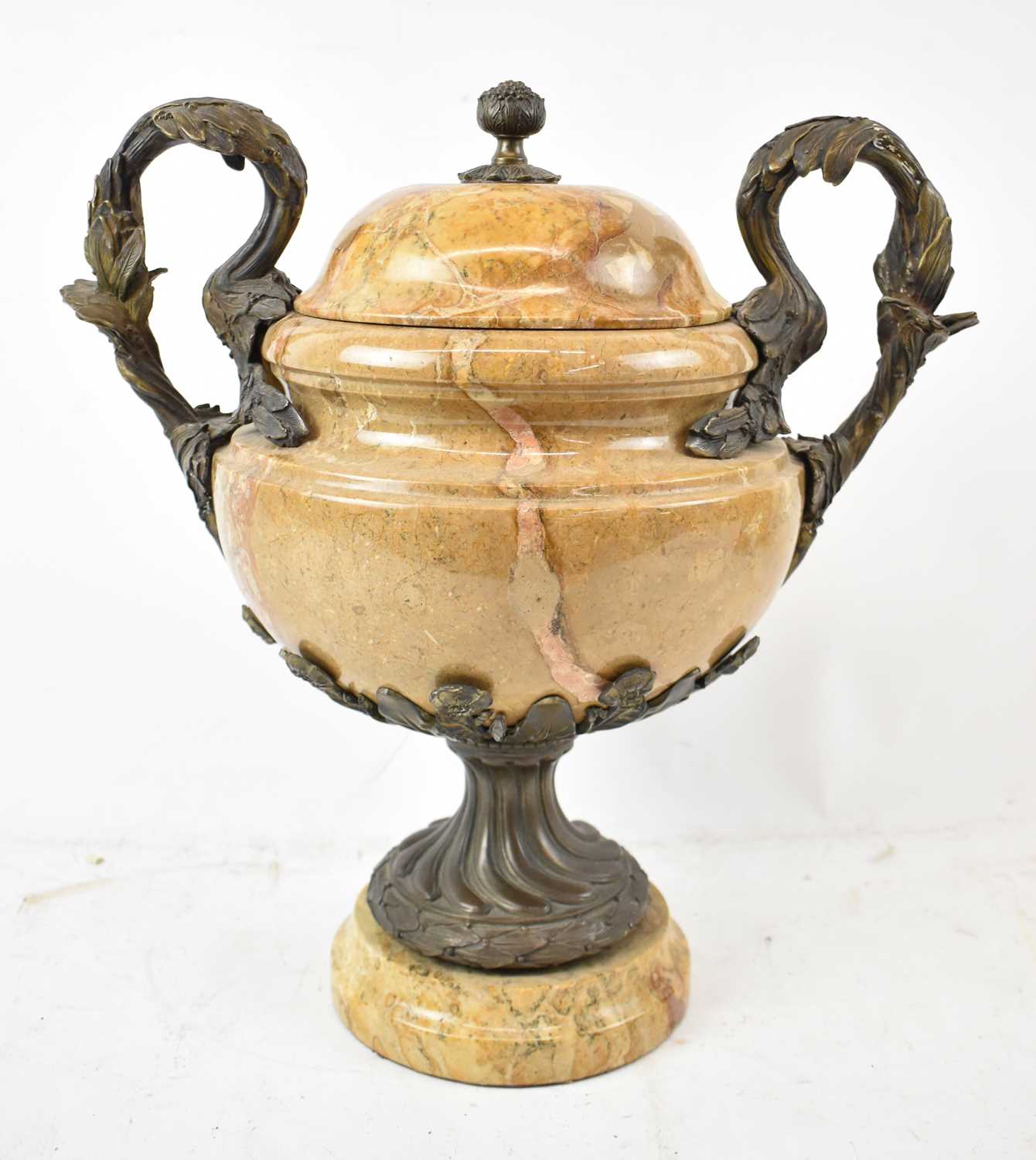 Lot 287 - A large early 20th century marble and gilt...