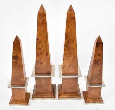 Lot 372 - Two pairs of decorative obelisks, height 38cm...