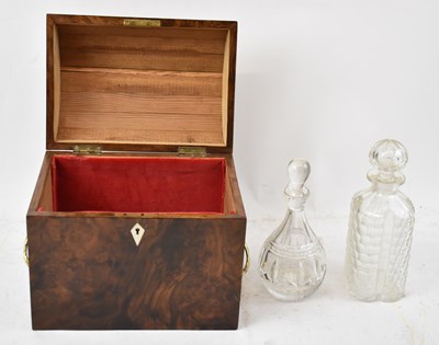 Lot 348 - A 19th century walnut domed decanter box with...