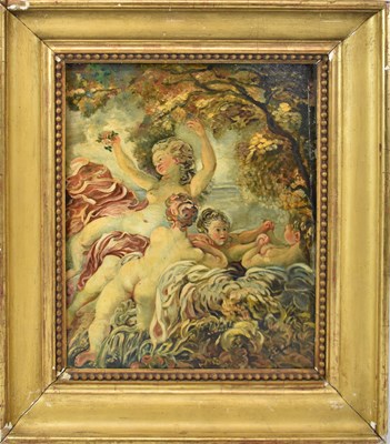 Lot 214 - FRANCOIS BOUCHER; oil on board, cherubs in...