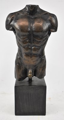 Lot 690 - PAUL JELLEY; a bronze male torso, on plinth...