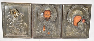 Lot 288 - Three Russian icons, St George The Great, St...