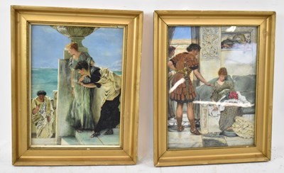 Lot 215 - L M CLARE AFTER ALMA-TADEMA; a pair of oils 'A...