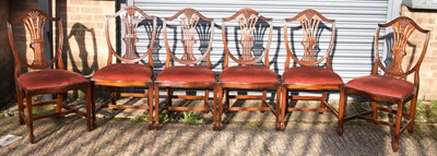 Lot 77 - A set of six reproduction Hepplewhite style...