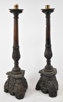 Lot 370 - A pair of large early 20th century stained...