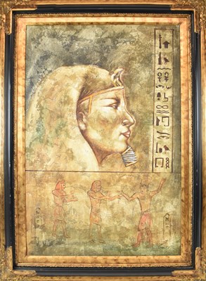 Lot 262 - UNATTRIBUTED; a large Egyptian style oil on...