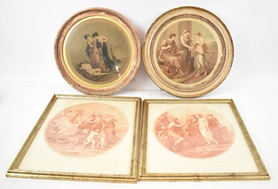 Lot 303 - AFTER ANGELICA KAUFFMAN; a pair of circular...