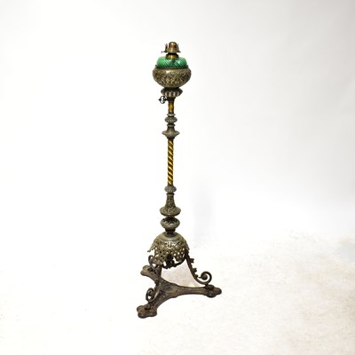 Lot 90 - An ornate 19th century cast metal standard lamp