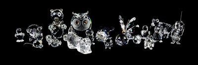 Lot 376 - SWAROVSKI; a collection of glass animals, with...