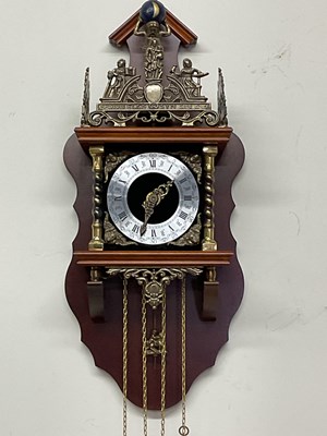 Lot 508 - A contemporary Dutch twin weight wall clock,...