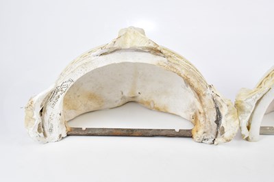 Lot 1606 - A pair of decorative plaster wall light shades...