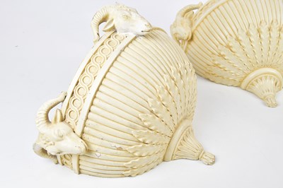 Lot 1606 - A pair of decorative plaster wall light shades...