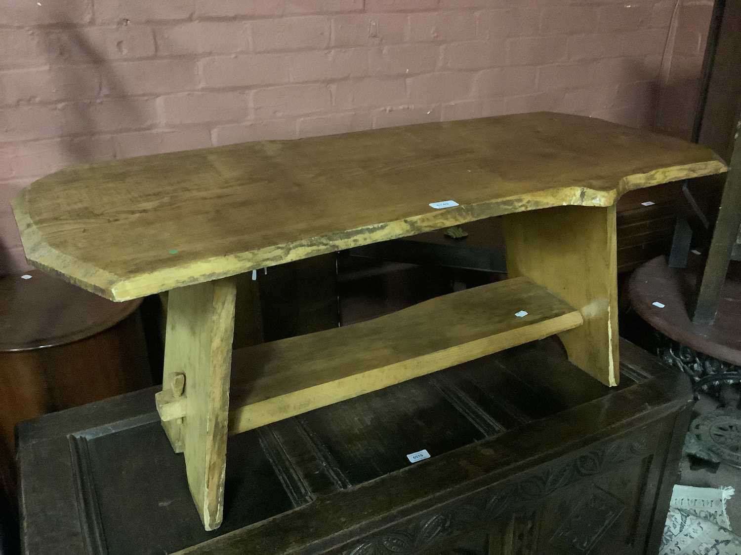 Lot 6749 - An oak two tier coffee table, length 113cm,...