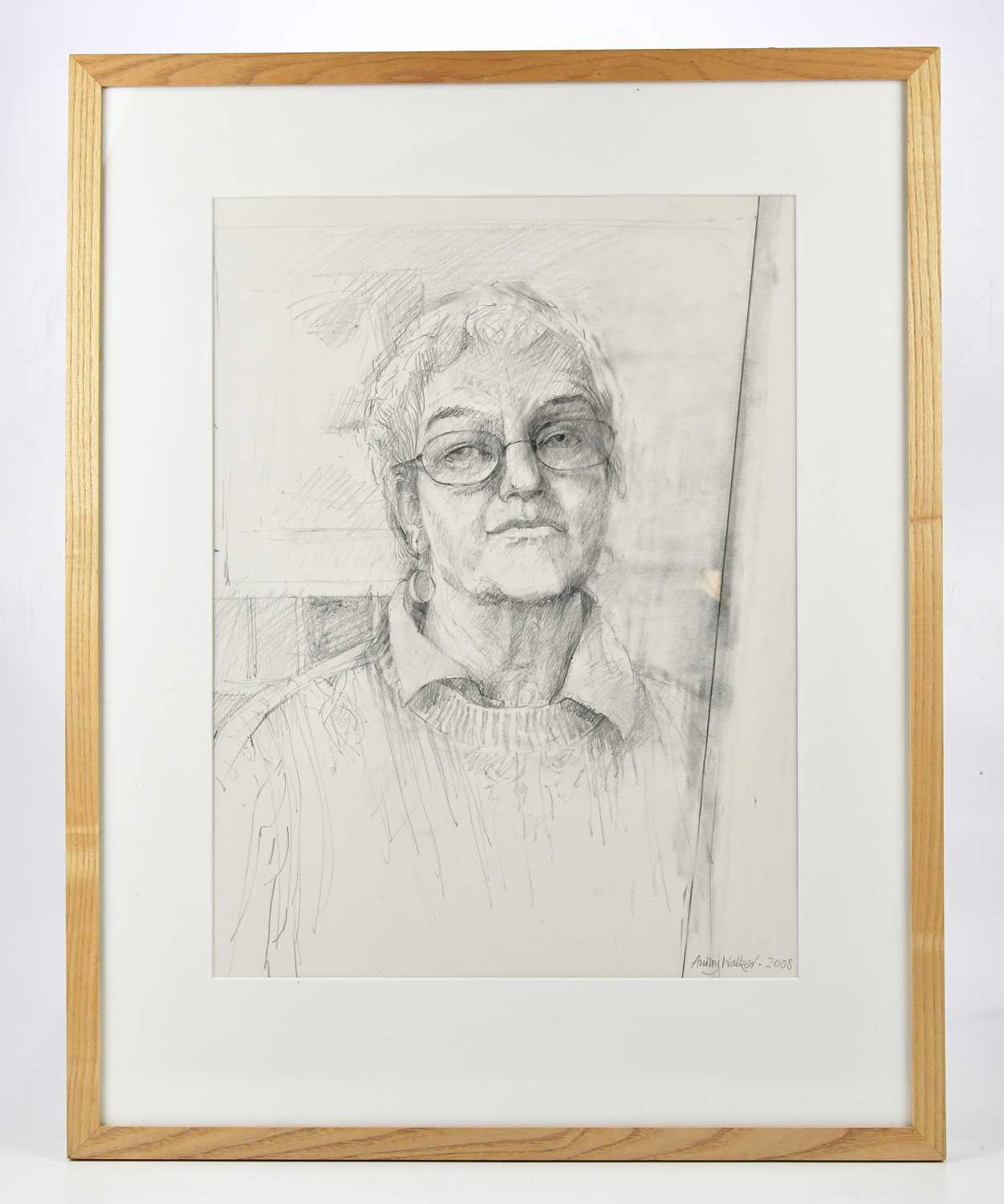 Lot 1494 - AUDREY WALKER (1928-2020); pencil, 'Self...