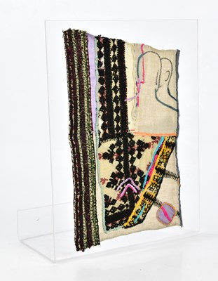 Lot 345 - JAMES HUNTING; a stitched textile with...