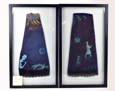 Lot 346 - ELIZABETH TARR; pair of stitched textile...