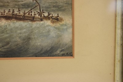 Lot 216 - A H C BRIDGWATER; watercolour, a busy shipping...