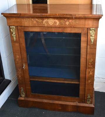 Lot 16 - A Victorian inlaid walnut pier cabinet with...