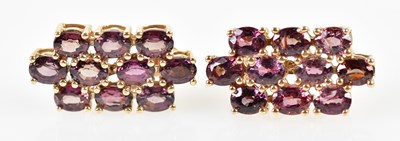 Lot 672 - A pair of 9ct yellow gold and colour changing...