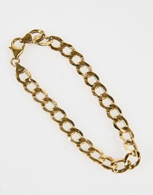 Lot 548 - A 9ct curb link bracelet, length 18cm, approx....