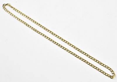 Lot 394 - A 9ct yellow gold flat link chain, length 60cm,...