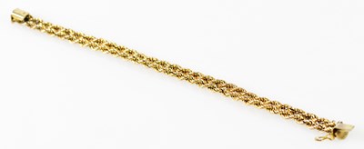 Lot 531 - A 9ct yellow gold two strand rope twist...