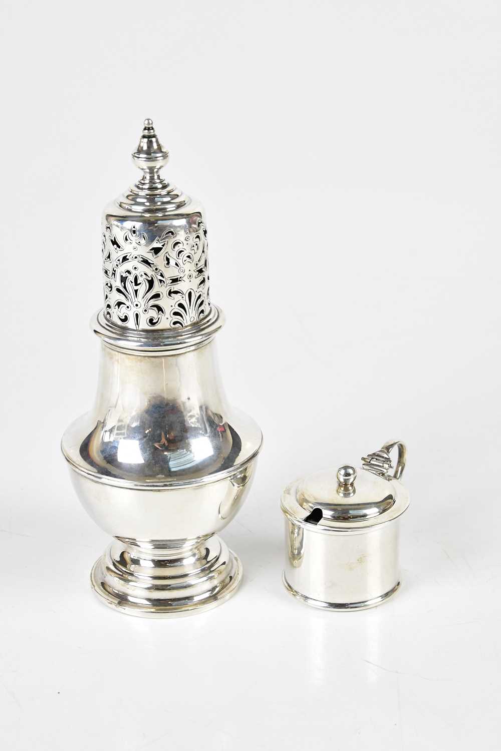 Lot 2419 - A George V hallmarked silver sugar caster,...