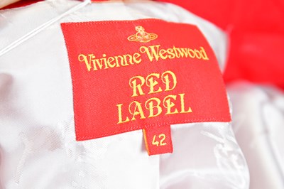 Lot 986 - VIVIENNE WESTWOOD; a red wool cashmere mix...