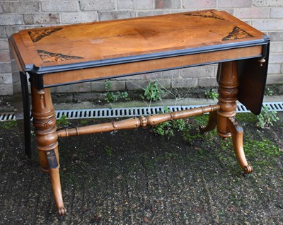 Lot 49 - A circa 1900 walnut inlaid crossbanded and...