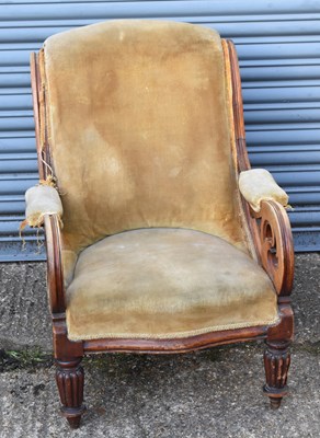 Lot 82 - An early Victorian mahogany upholstered low...