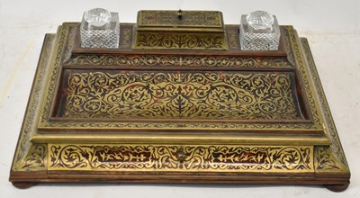 Lot 340 - A mid 19th century Boulle work ink standish...