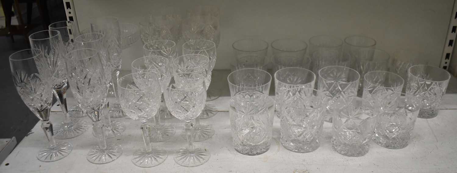 Lot 581 - A quantity of cut glass drinking glasses...