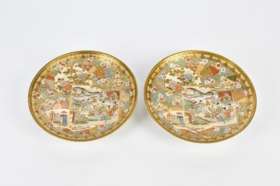 Lot 1267 - A pair of Japanese Meiji period Satsuma plates,...