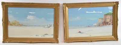 Lot 288 - M S GREIG; a pair of coastal watercolours,...