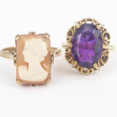 Lot 1071 - Two 9ct gold dress rings