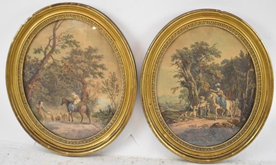 Lot 291 - A pair of 19th century oval coloured...