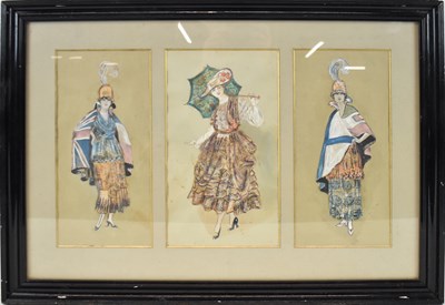 Lot 224 - A group of three watercolour and collage...