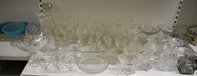 Lot 576 - A quantity of cut and crystal glassware, to...