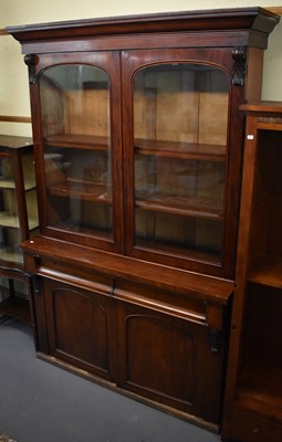 Lot 27 - A large 19th century mahogany bookcase with...
