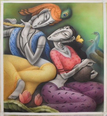 Lot 168 - RAMESH PACHPANDE (Indian, born 1954); acrylic...