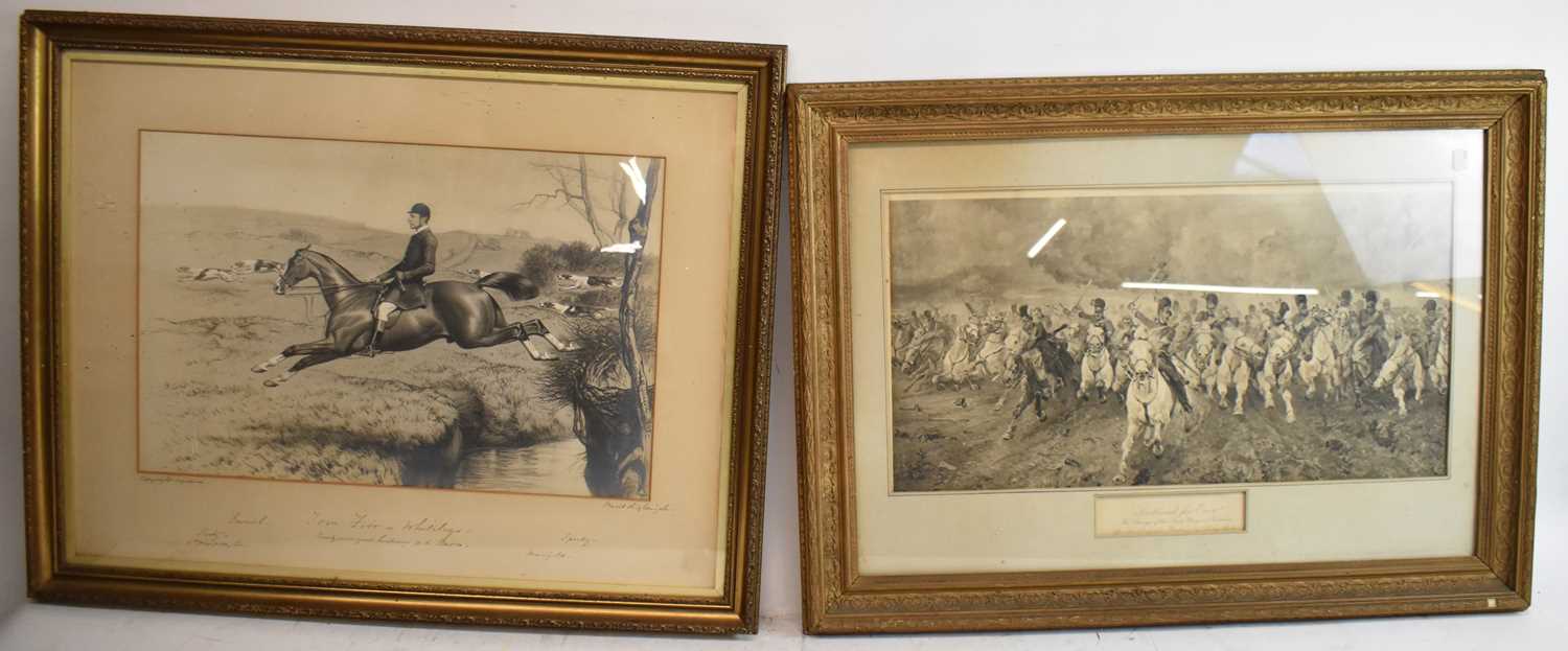 Lot 275 - A large pair of 19th century hunting prints,...