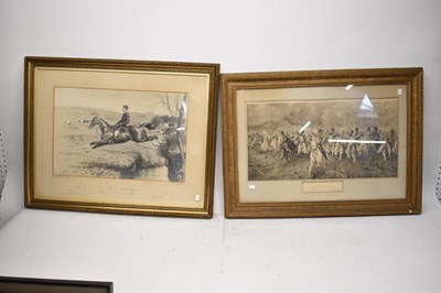 Lot 275 - A large pair of 19th century hunting prints,...