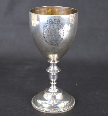 Lot 896 - A George III hallmarked silver goblet with...