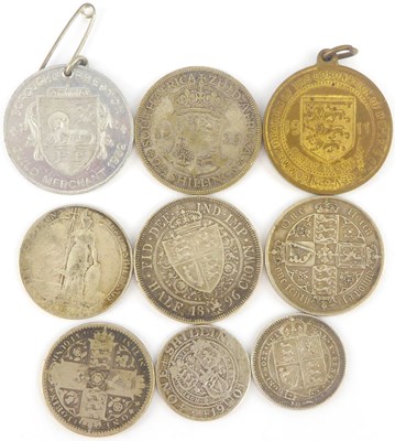 Lot 960 - Mixed silver and half silver coins, to include...